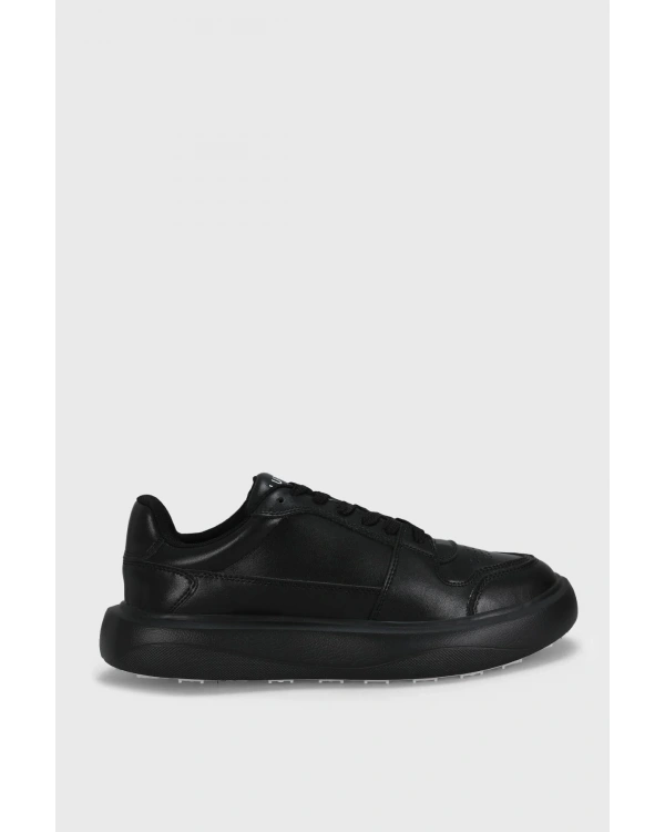 Lufian Mateas Erkek Siyah Deri Sneaker 112230251