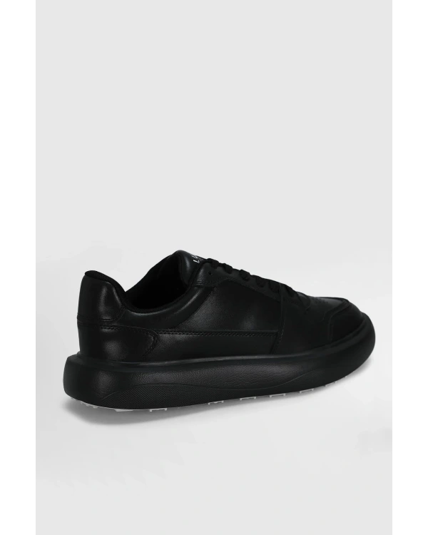 Lufian Mateas Erkek Siyah Deri Sneaker 112230251