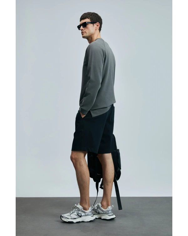 Lufian Erkek Moon Siyah Şort Eşofman 11105004