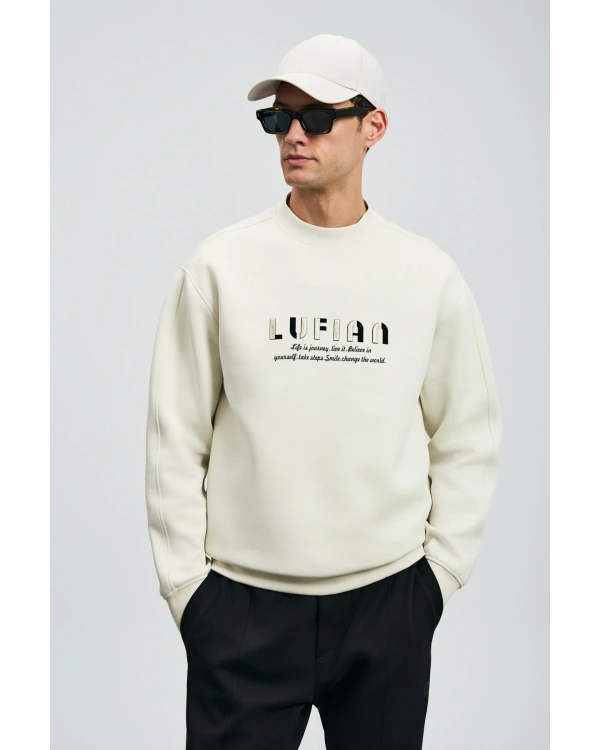 Lufian Oracle Erkek Kırık Beyaz Sweatshirt 112030178