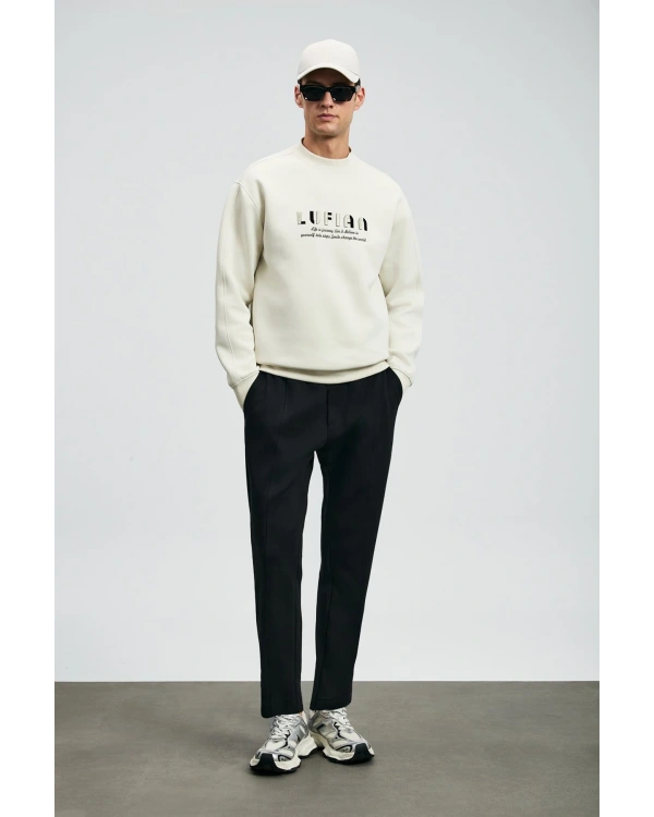 Lufian Oracle Erkek Kırık Beyaz Sweatshirt 112030178