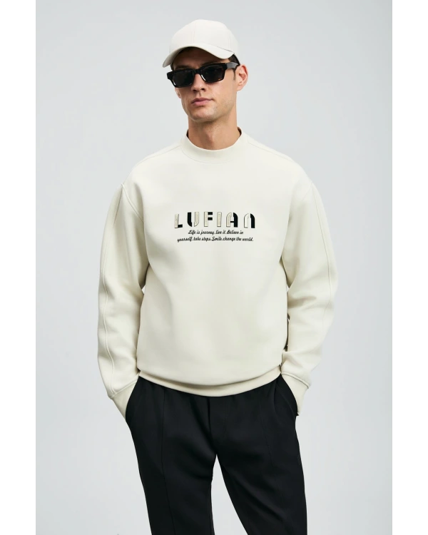 Lufian Oracle Erkek Kırık Beyaz Sweatshirt 112030178
