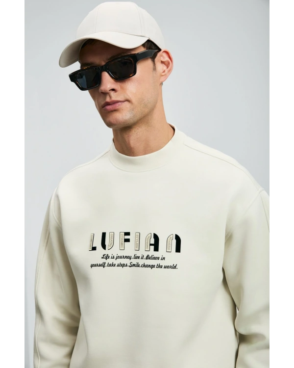 Lufian Oracle Erkek Kırık Beyaz Sweatshirt 112030178