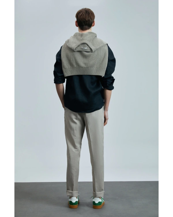 Lufian Pitaya Erkek Keten Siyah Gömlek 111010630