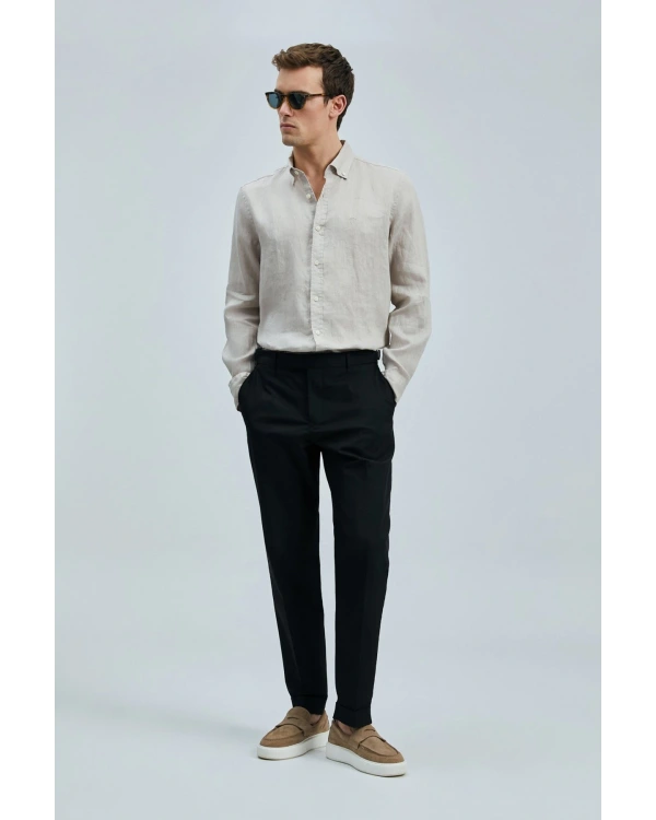 Lufian Pitaya Erkek Bej Keten Gömlek 111010630