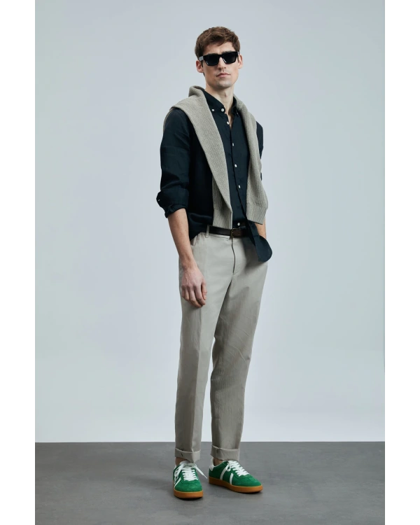 Lufian Pitaya Erkek Keten Siyah Gömlek 111010630