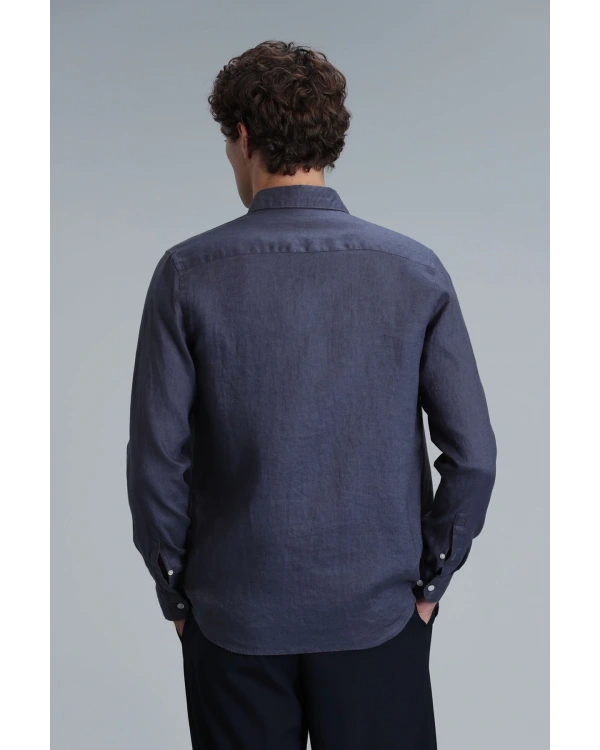 Lufian Pitaya Erkek Keten Antrasit Gömlek 111010630