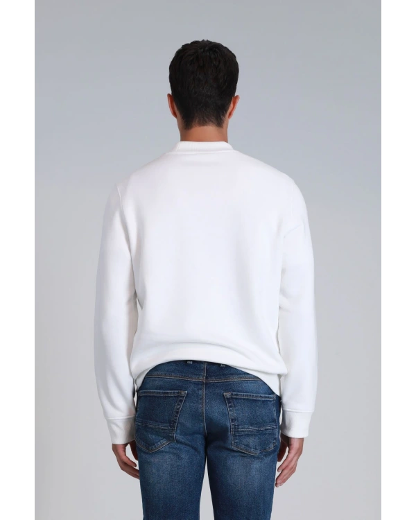 Lufian Pitcher Erkek Kırık Beyaz Sweatshirt 112030138