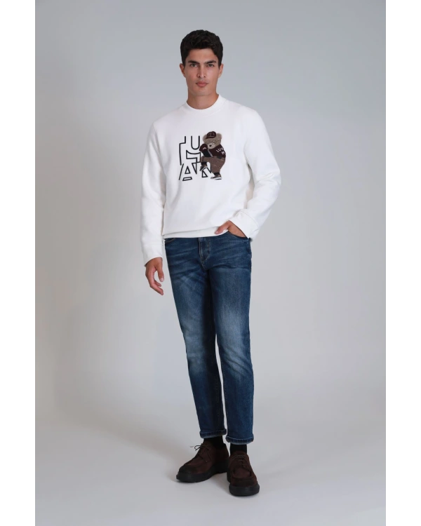 Lufian Pitcher Erkek Kırık Beyaz Sweatshirt 112030138