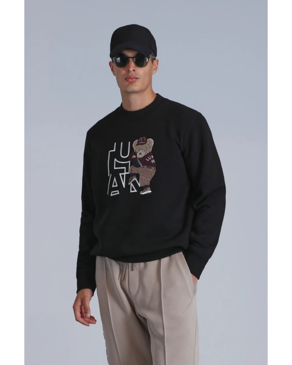 Lufian Pitcher Erkek Siyah Sweatshirt 112030138