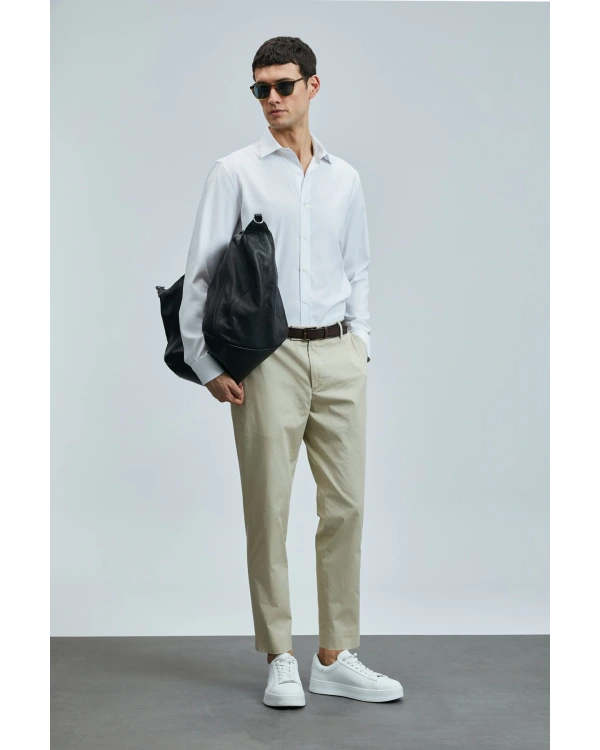 Lufian Erkek Plus Smart Chino Slim Fit Deve Tüyü Pantolon 111190339