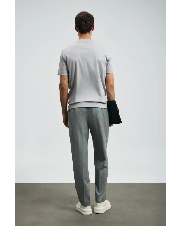 Lufian Roland Erkek Gri Basic T-Shirt 112020058