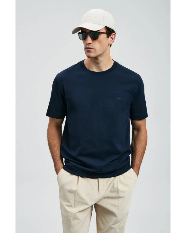 Lufian Roland Erkek Lacivert Basic T-Shirt 112020058