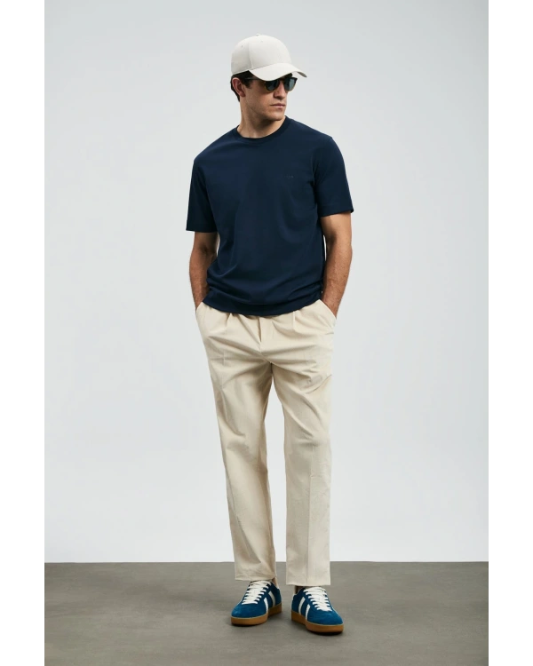 Lufian Roland Erkek Lacivert Basic T-Shirt 112020058