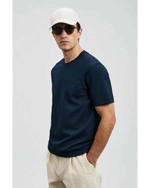 Lufian Roland Erkek Lacivert Basic T-Shirt 112020058