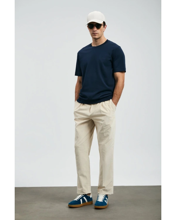 Lufian Roland Erkek Lacivert Basic T-Shirt 112020058