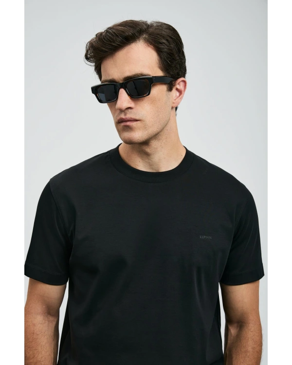 Lufian Roland Erkek Siyah Basic T-Shirt 112020058