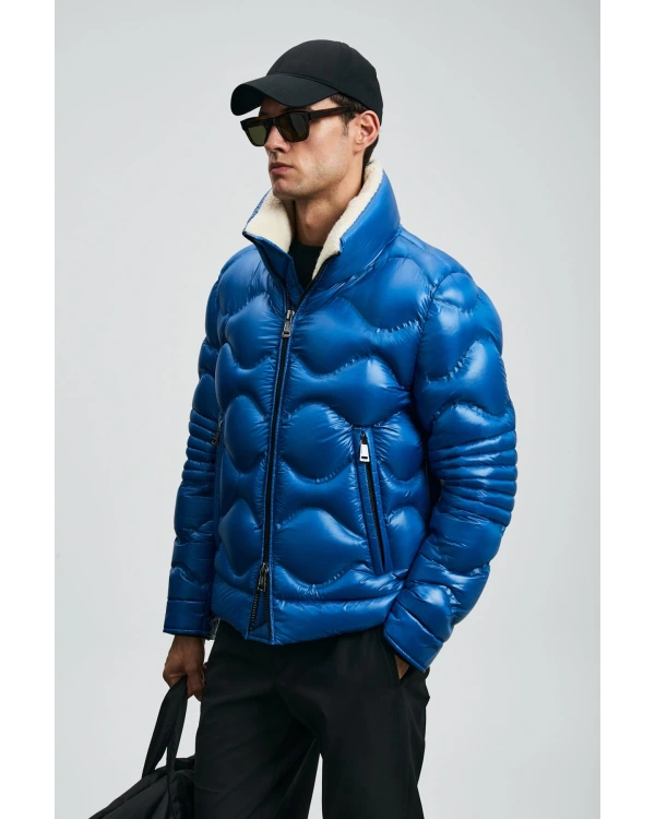 Lufian Roy Kaz Tüyü Erkek Saks Mavisi Mont 112120247