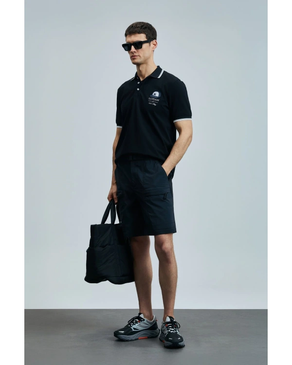 Lufian Sandor Erkek Siyah Polo Yaka T-Shirt 111040223