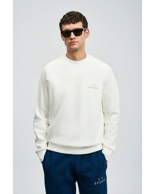 Lufian Erkek Sigma Kırık Beyaz Sweatshirt 112030186