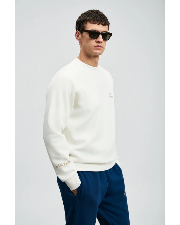 Lufian Erkek Sigma Kırık Beyaz Sweatshirt 112030186