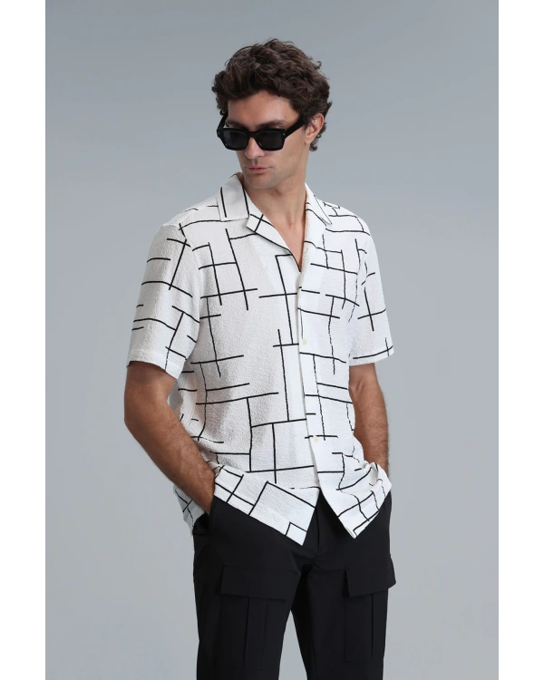 Lufian Erkek Taner Regular Basic Ekru Gömlek 111010608