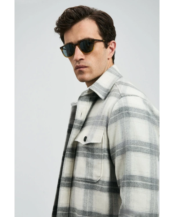 Lufian Valdo Erkek Gri Basic Gömlek Regular Fit 112010669