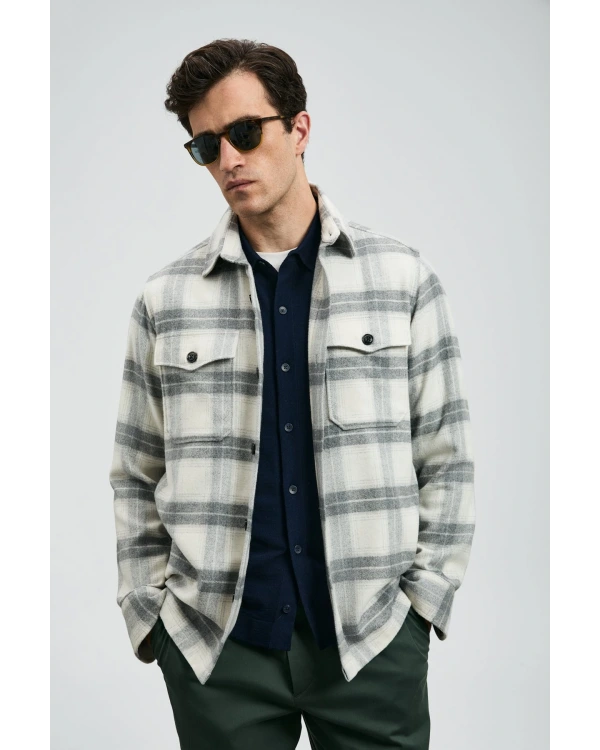 Lufian Valdo Erkek Gri Basic Gömlek Regular Fit 112010669