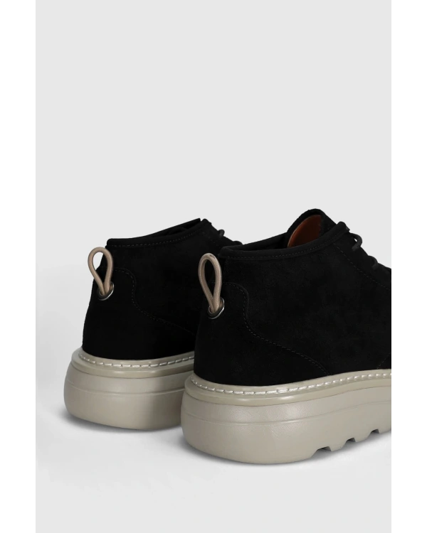 Lufian William Erkek Siyah Deri Sneaker 112230246