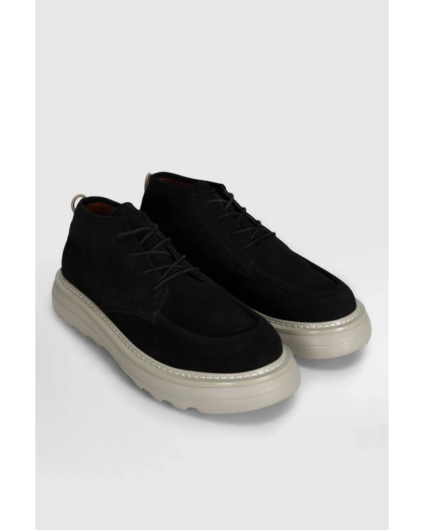 Lufian William Erkek Siyah Deri Sneaker 112230246