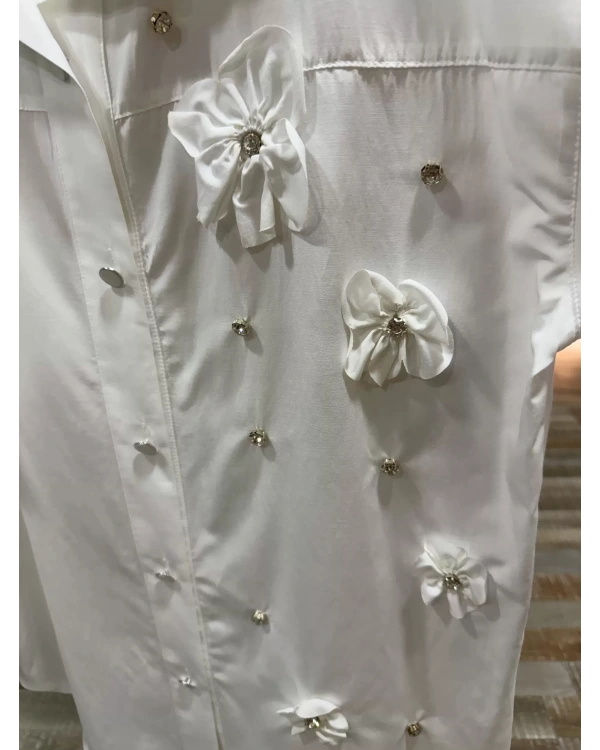 my312 Çiçek Detaylı Gömlek 25S8609-Ekru