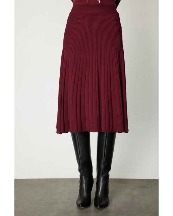 On Fashion Astarlı Midi Triko Etek 69201