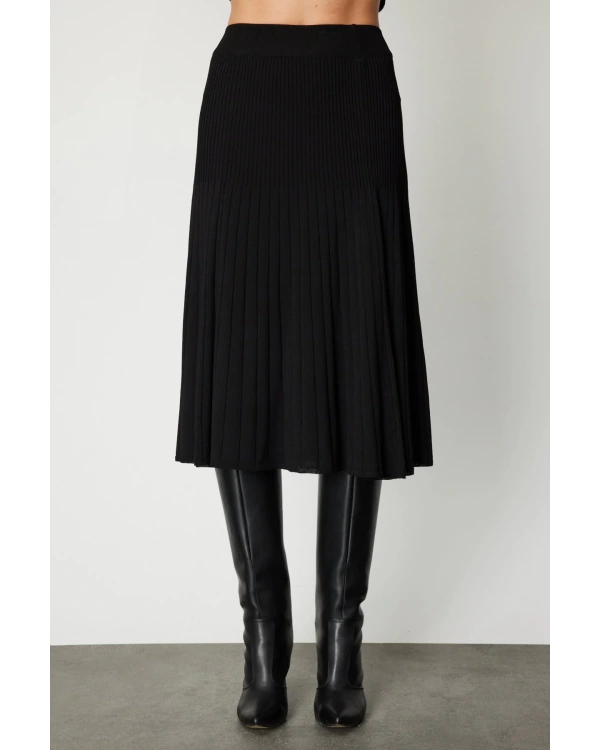 On Fashion Astarlı Midi Triko Etek 69201