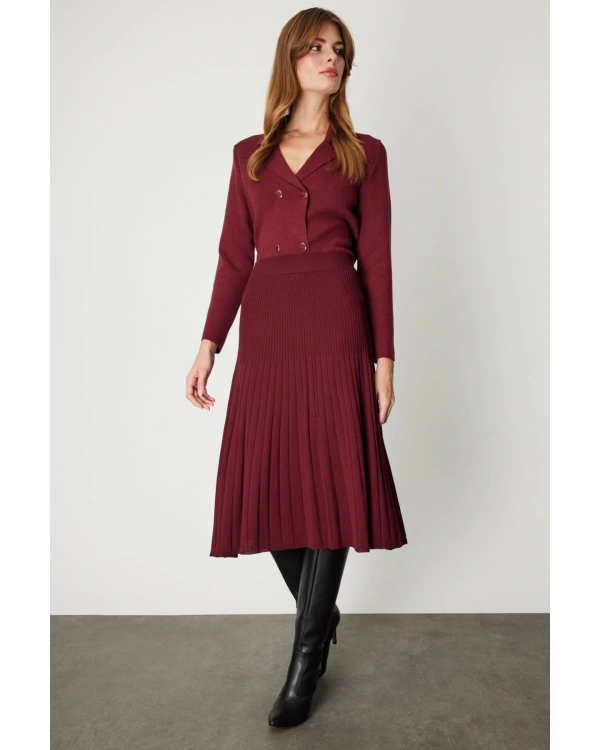 On Fashion Astarlı Midi Triko Etek 69201