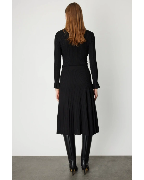 On Fashion Astarlı Midi Triko Etek 69201