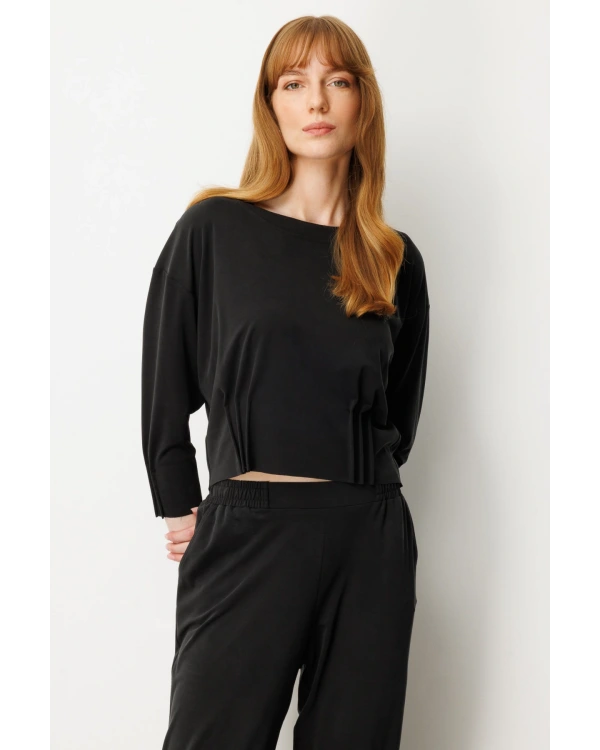 On Fashion Pileli Dikişli Bluz 64408