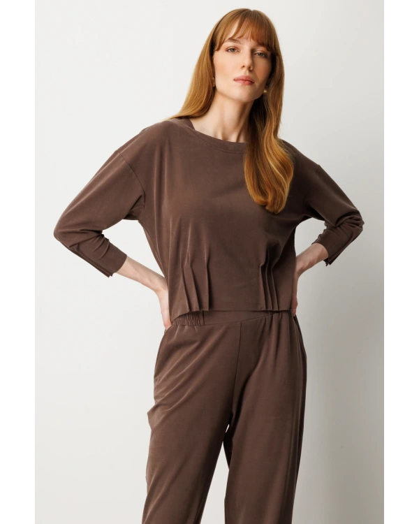 On Fashion Pileli Dikişli Bluz 64408