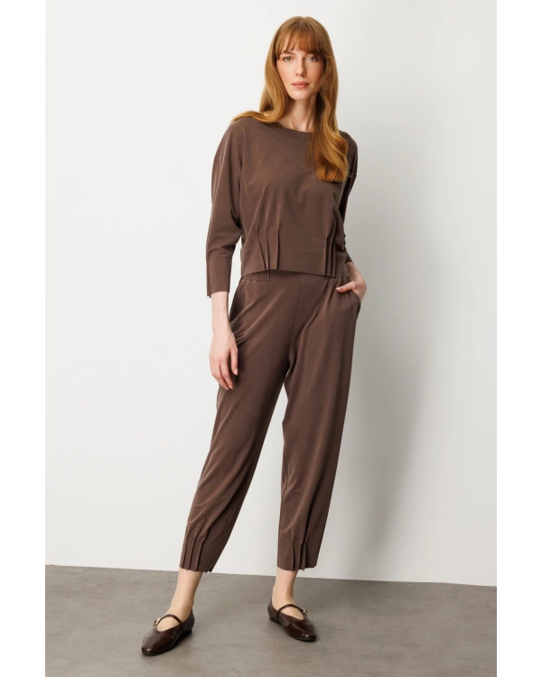 On Fashion Pileli Dikişli Bluz 64408