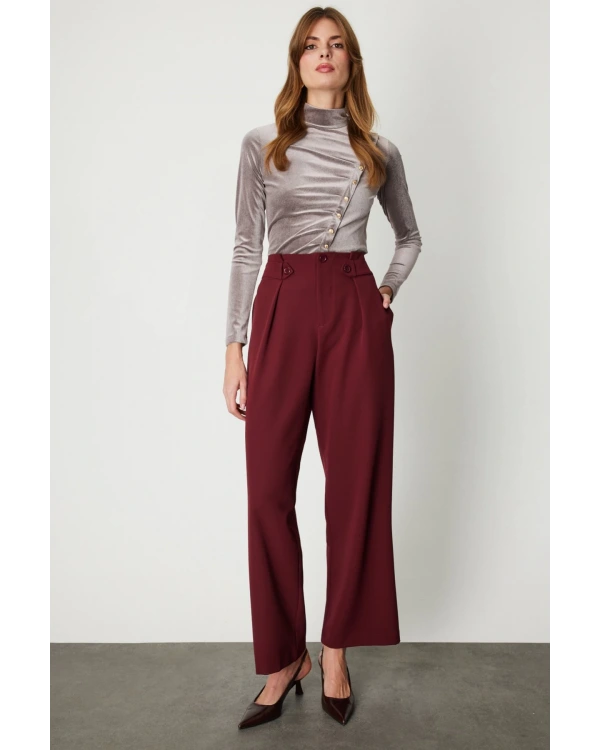 On Fashion Tek Pileli Bol Paça Pantolon 64126