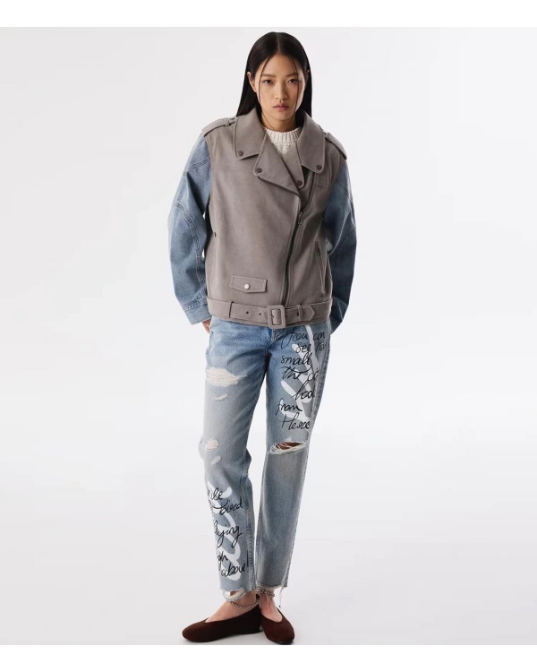 Twist Denim Mıx Kemerli Mont TS1250012024