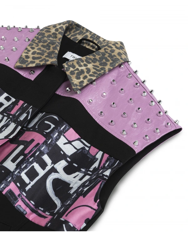 Twist Desen Mix Trok Baskılı Yelek TW6250007013