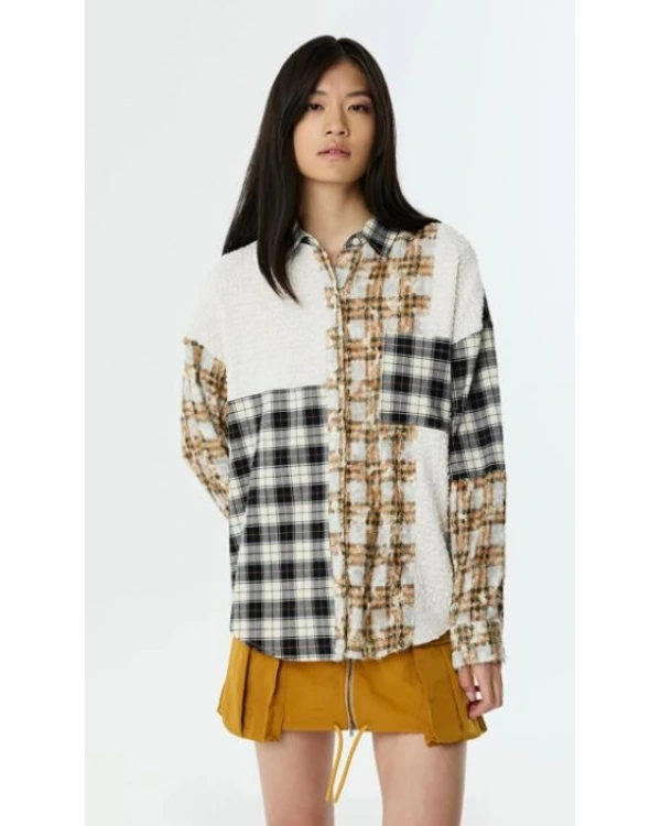 Twist Dokulu Kumaş Mix Gömlek TW6250025045