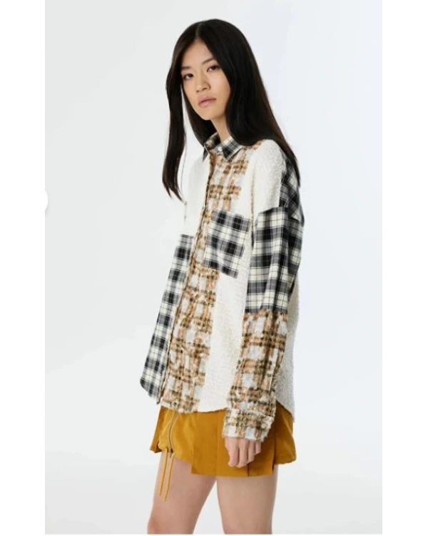 Twist Dokulu Kumaş Mix Gömlek TW6250025045