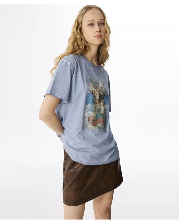 Twist Görsel Baskılı Yıkamalı T-shirt TS1250070047