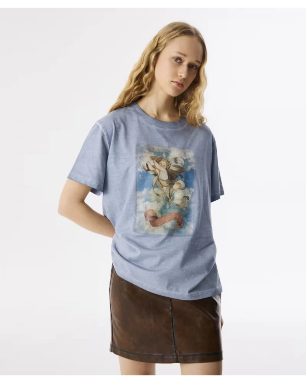 Twist Görsel Baskılı Yıkamalı T-shirt TS1250070047