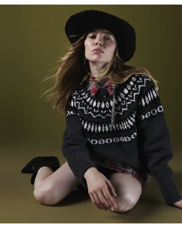 Twist İşlemeli Jakarlı Antrasit Triko TW6250050444