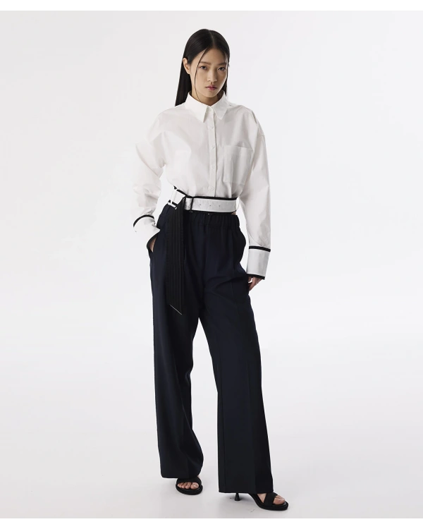 Twist Kadın Kemerli Ekru Poplin Gömlek TS1250025078