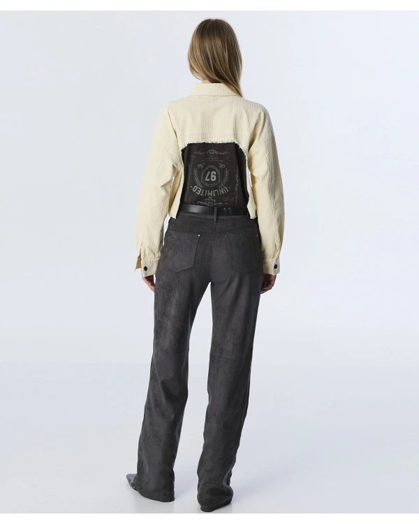 Twist Süet Görünümlü Kemerli Pantolon TW6250003201