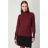 On Fashion Kadın Dik Yaka Basic Bordo Kazak 63514