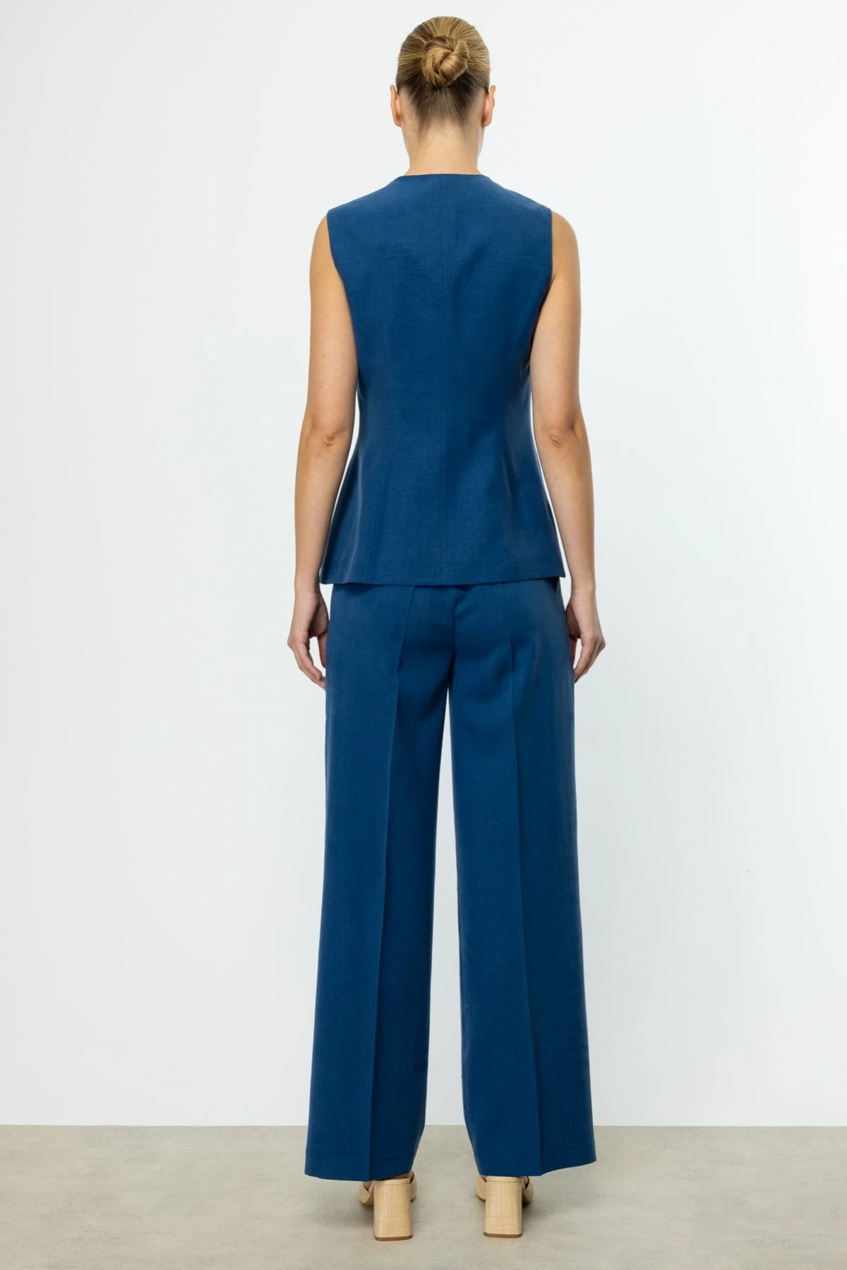 Ekol Kruvaze Yaka Kadın İndigo Yelek 04190